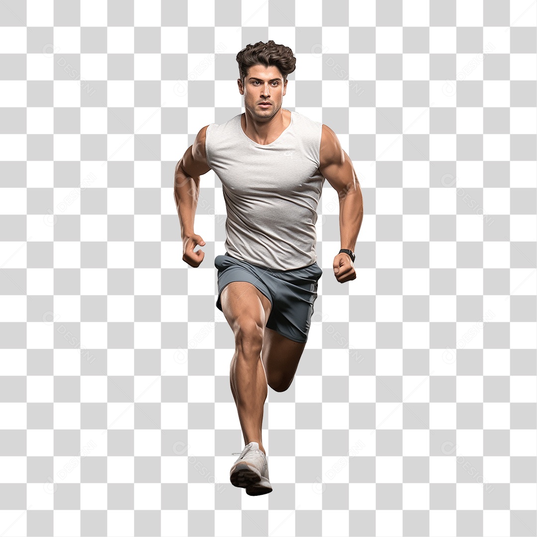 Homem Malhando Academia Musculação PNG Transparente