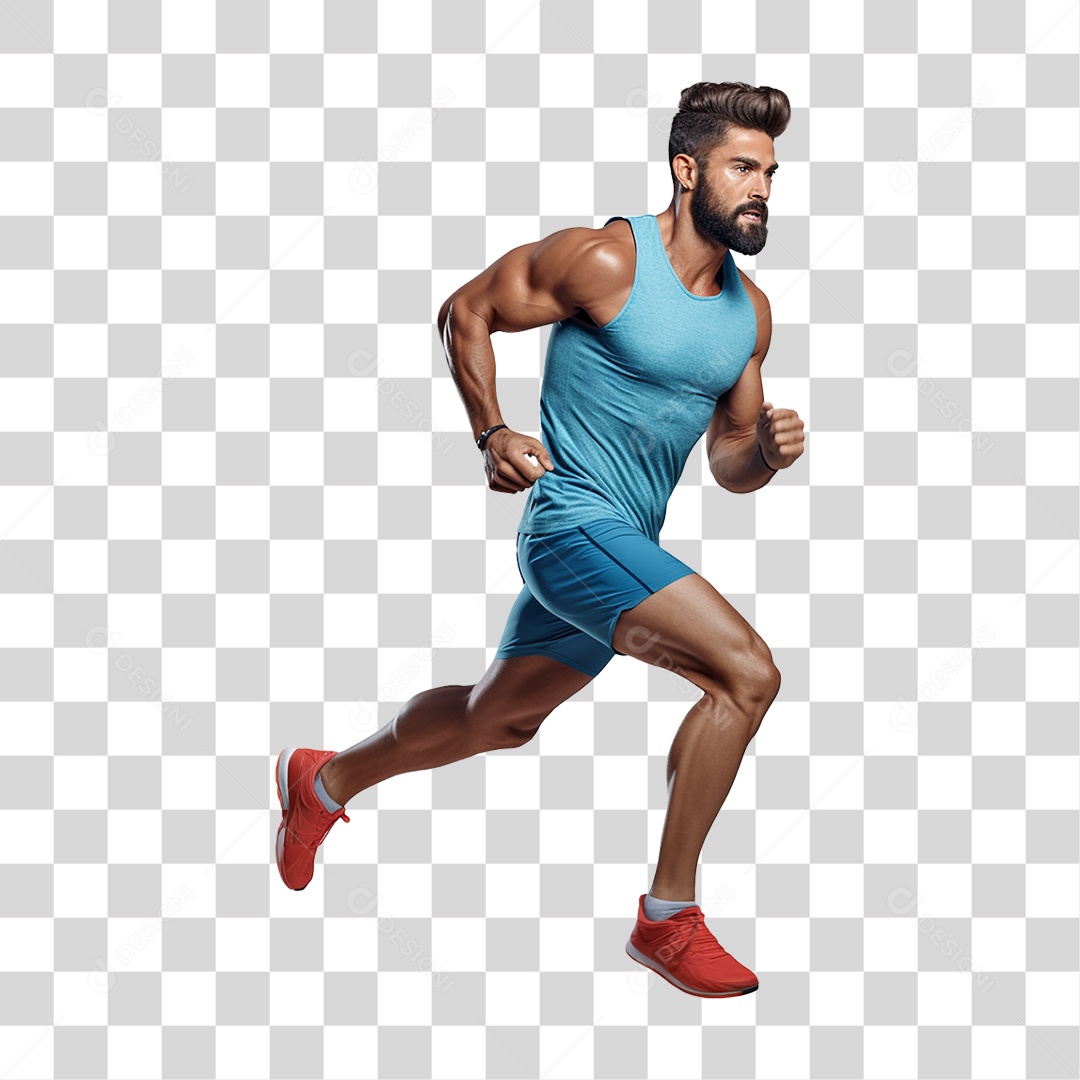 Homem Malhando Academia Musculação PNG Transparente