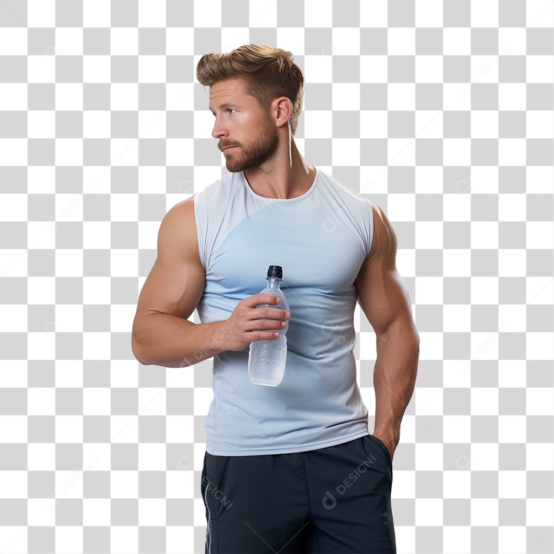Homem Malhando Academia Musculação PNG Transparente