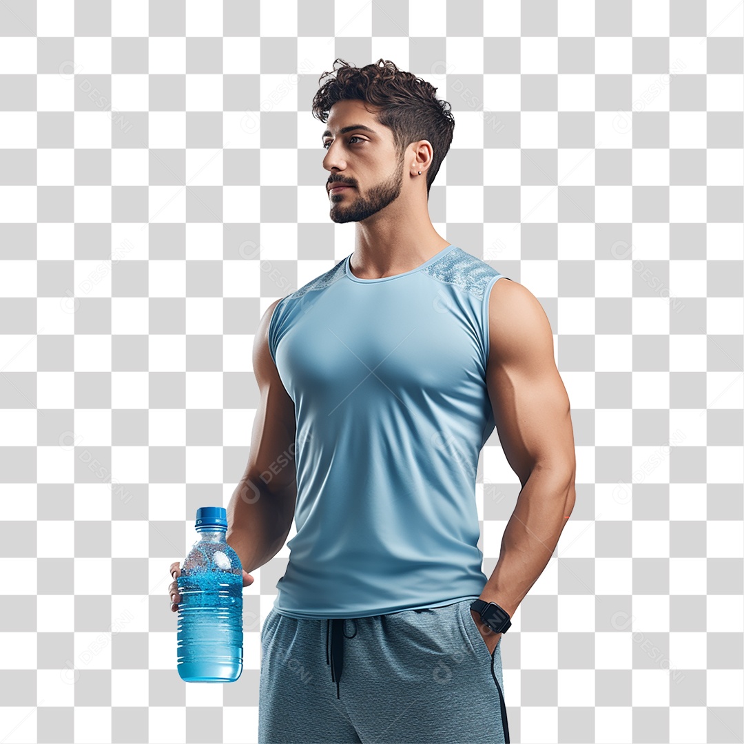 Homem Malhando Academia Musculação PNG Transparente