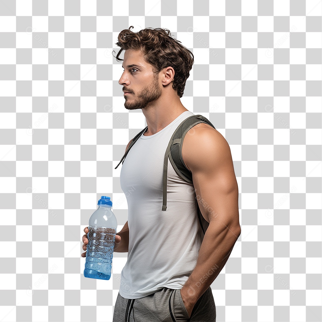 Homem Malhando Academia Musculação PNG Transparente