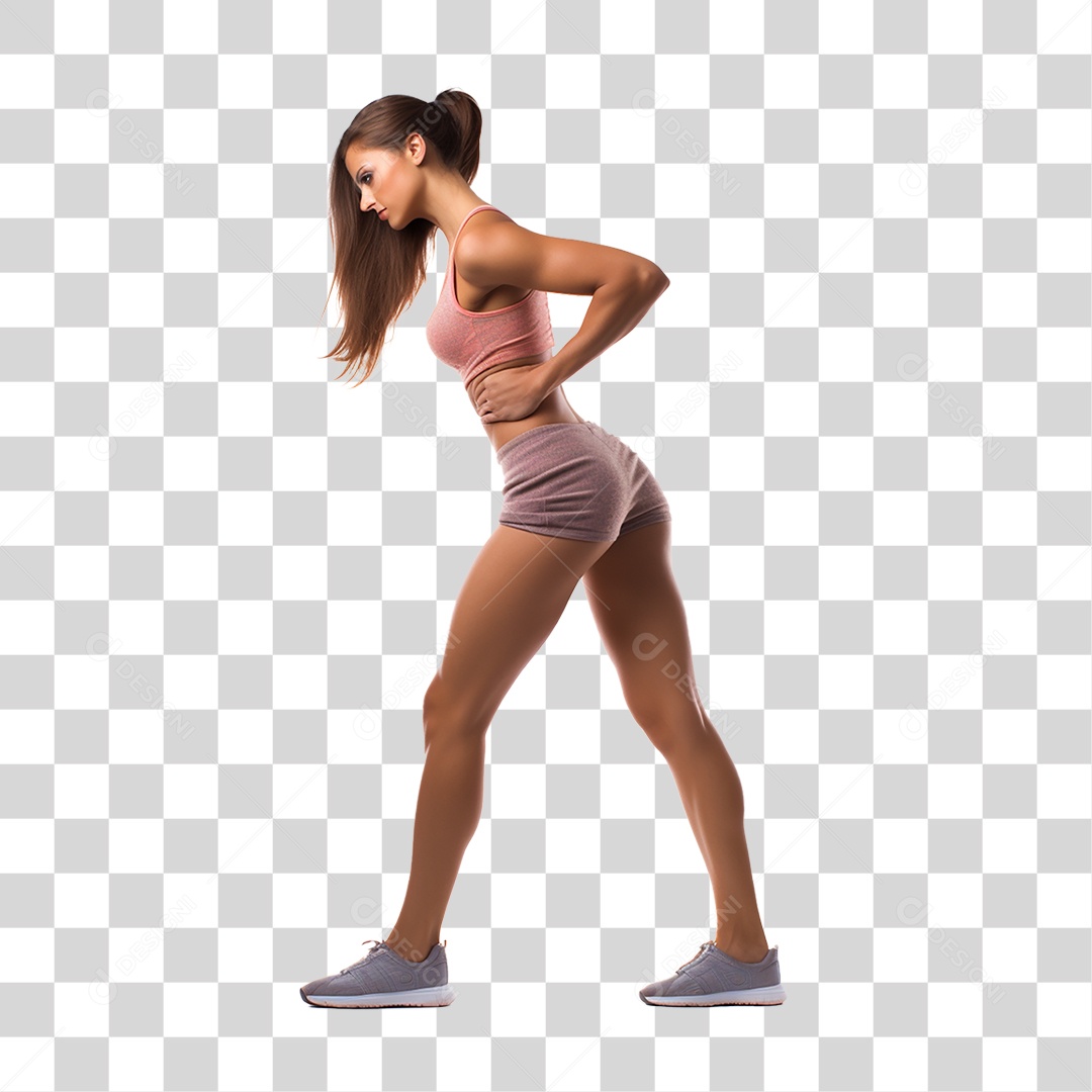 Mulher Malhando Academia Musculação PNG Transparente