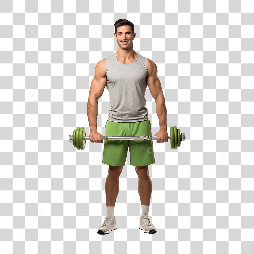 Homem Malhando Academia Musculação PNG Transparente