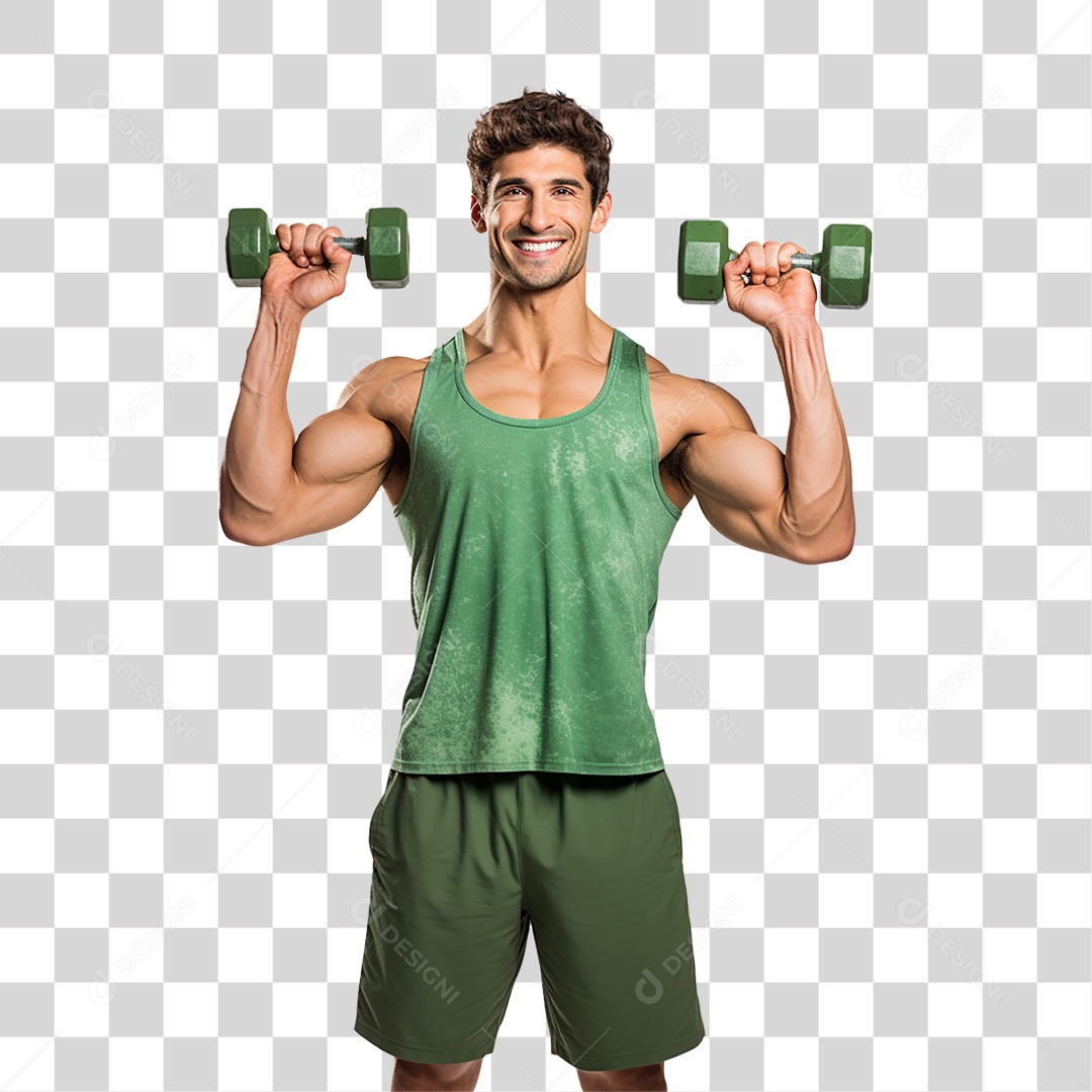 Homem Malhando Academia Musculação PNG Transparente