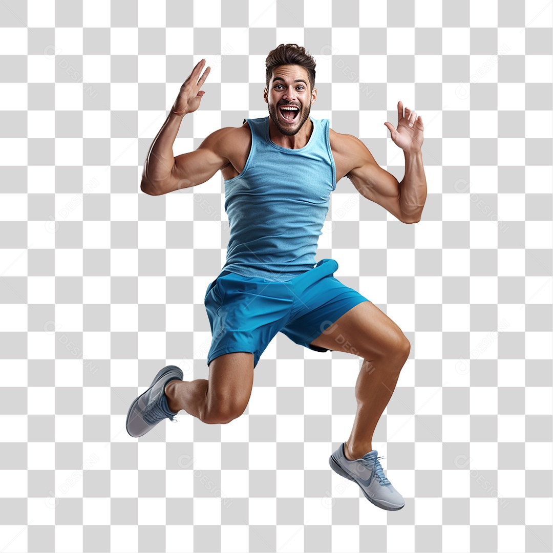 Homem Malhando Academia Musculação PNG Transparente