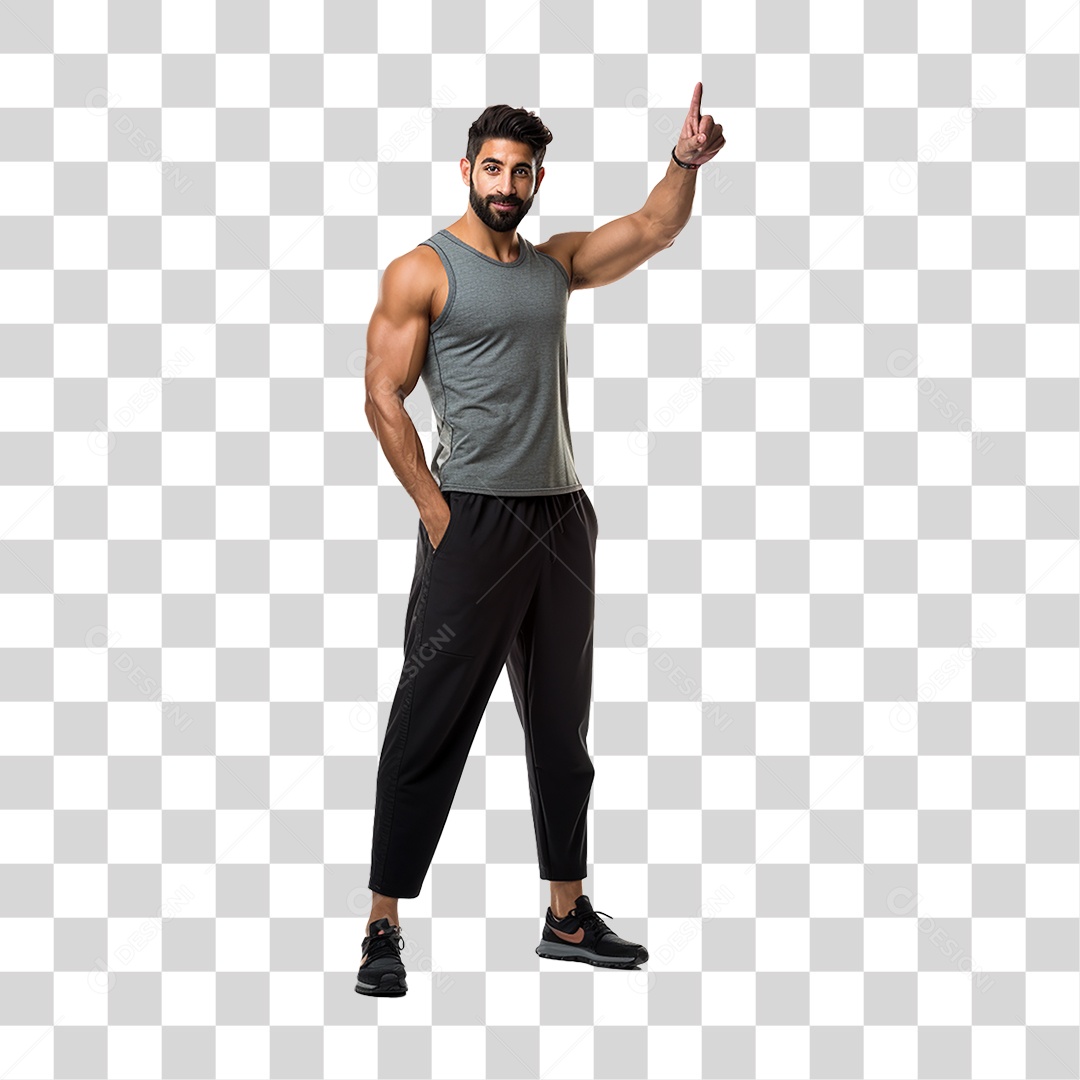 Homem Malhando Academia Musculação PNG Transparente
