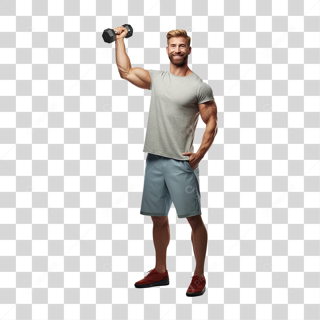 Homem Malhando Academia Musculação PNG Transparente