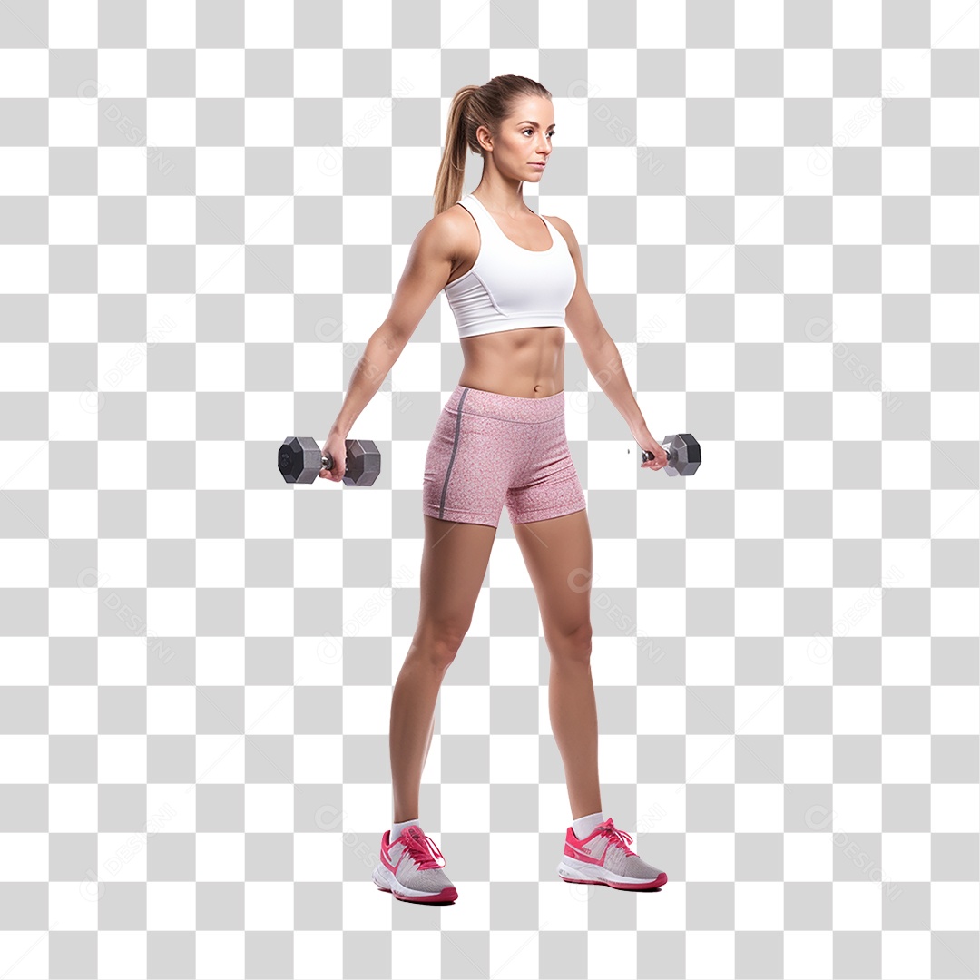 Mulher Malhando Academia Musculação PNG Transparente