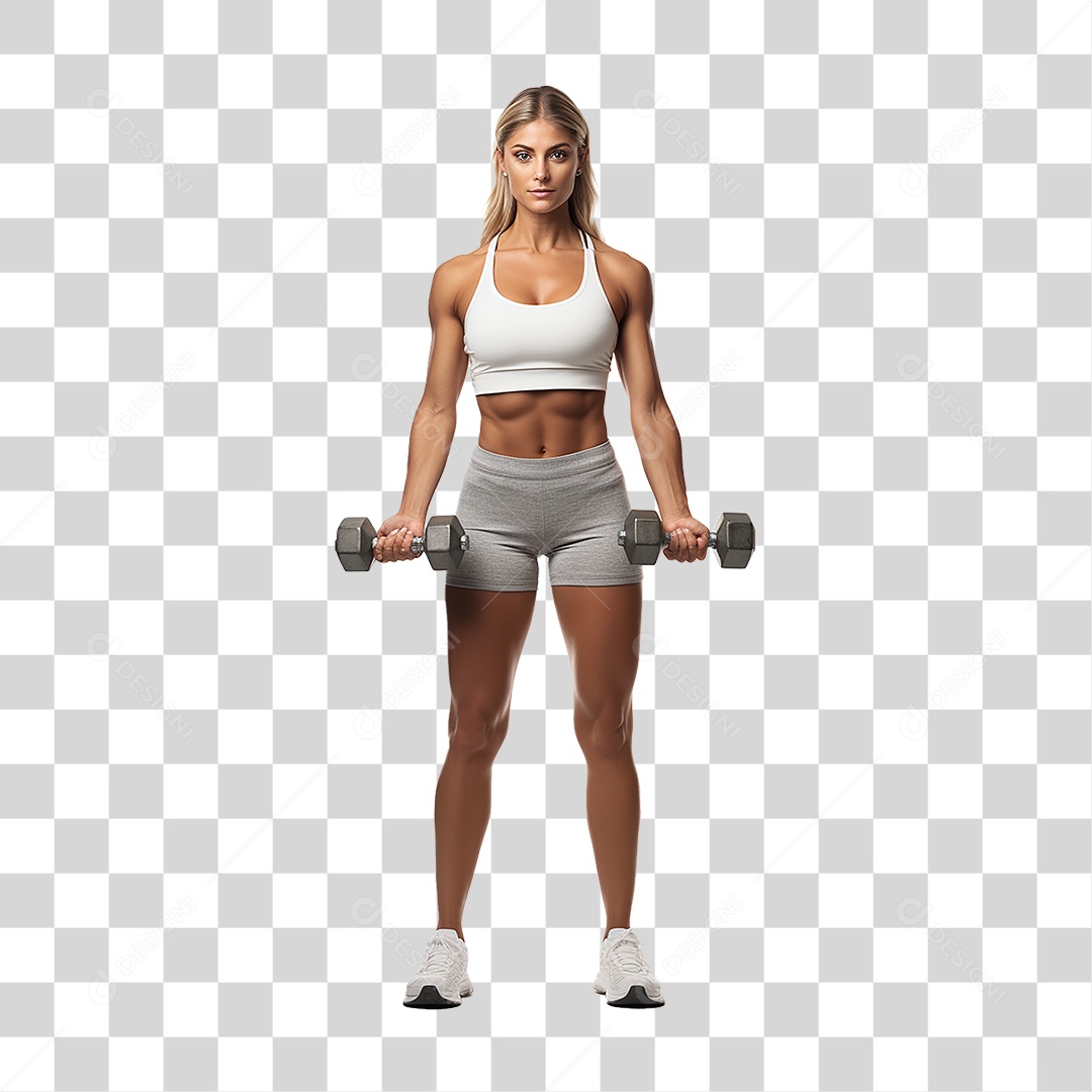 Mulher Malhando Academia Musculação PNG Transparente