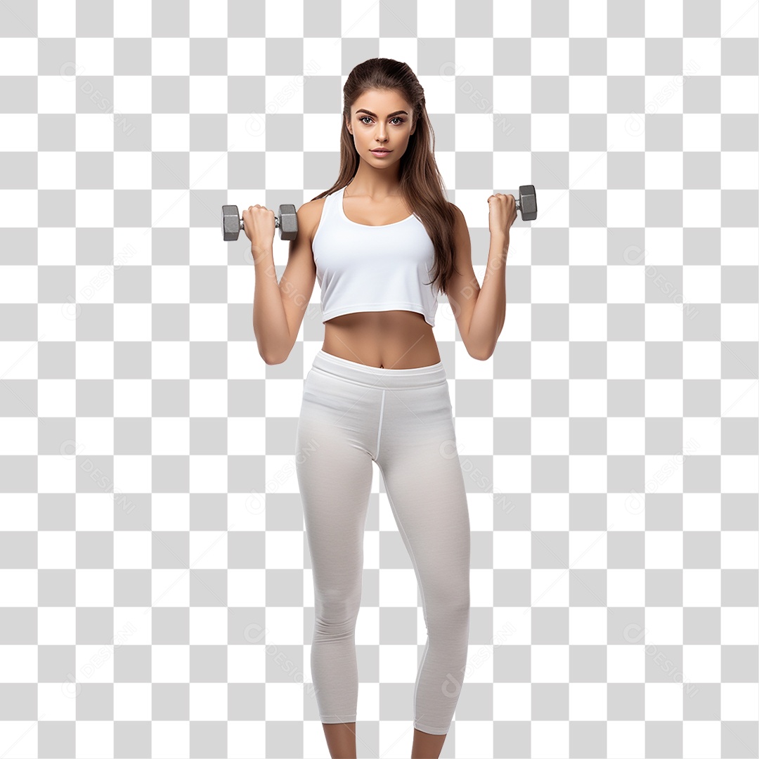 Mulher Malhando Academia Musculação PNG Transparente