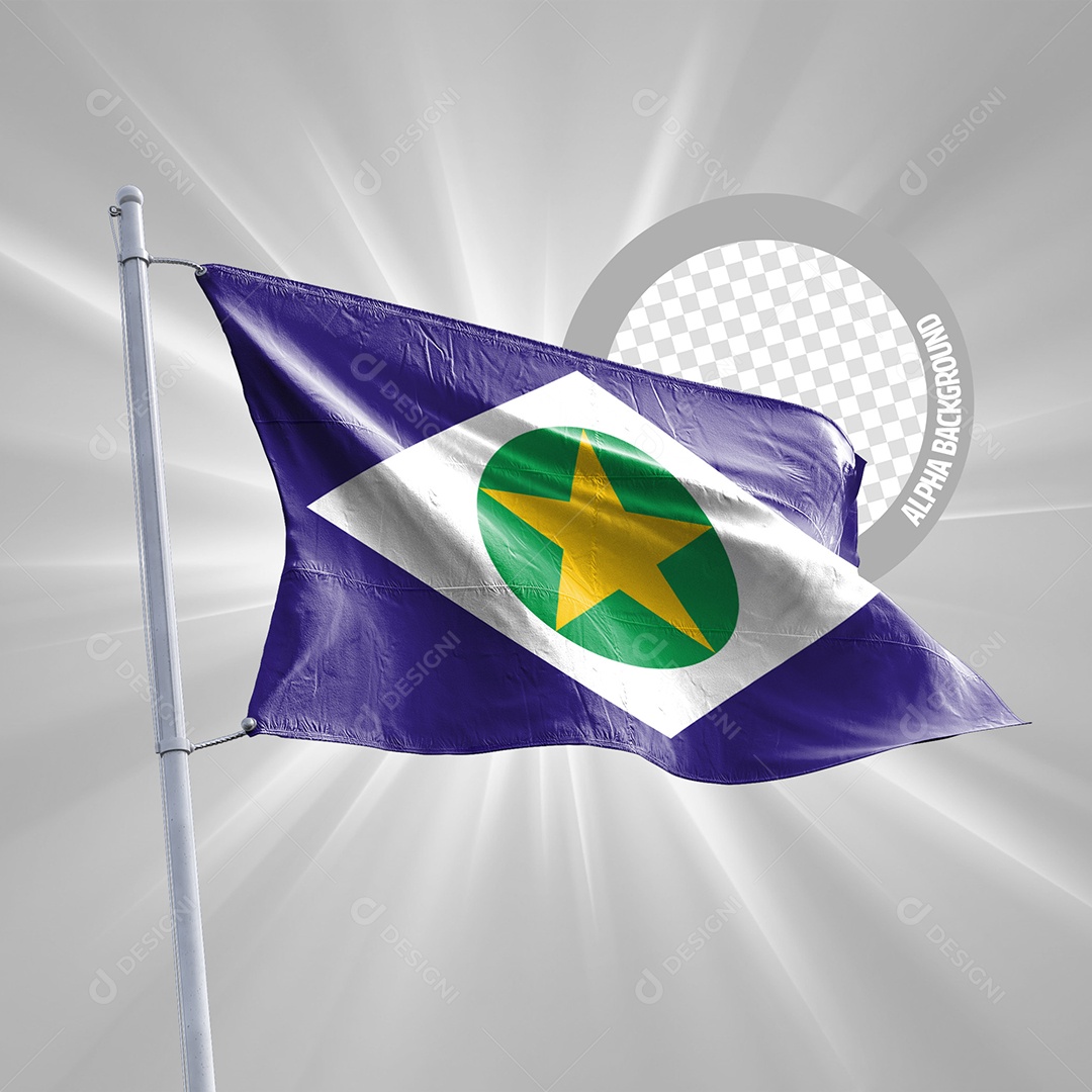 Bandeira Mato Grosso Elemento 3D para Composição PSD