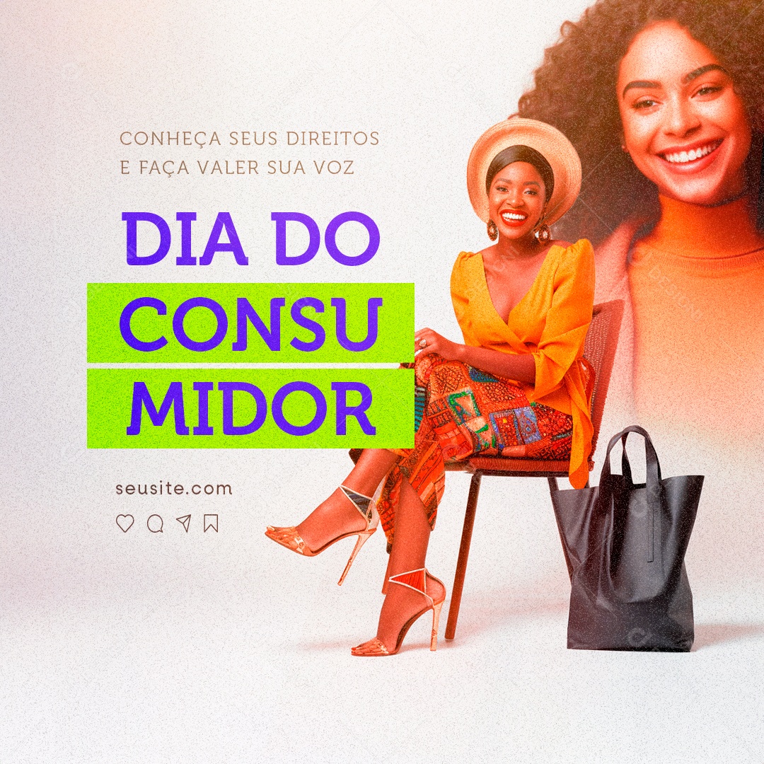 Dia do Consumidor 15 de Março Conheça seus Direitos Social Media PSD Editável