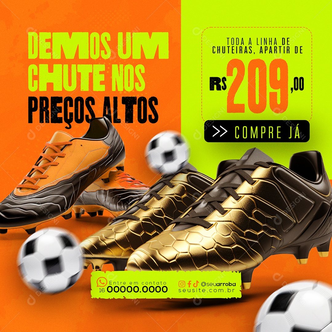 Loja Esportiva Toda a linha de Chuteiras Compre já Social Media PSD Editável