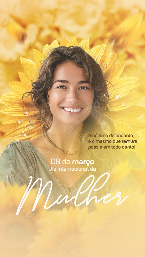Story Dia Internacional das Mulheres 8 de Março Sinônimo do que é Pura Resiliência Social Media PSD Editável