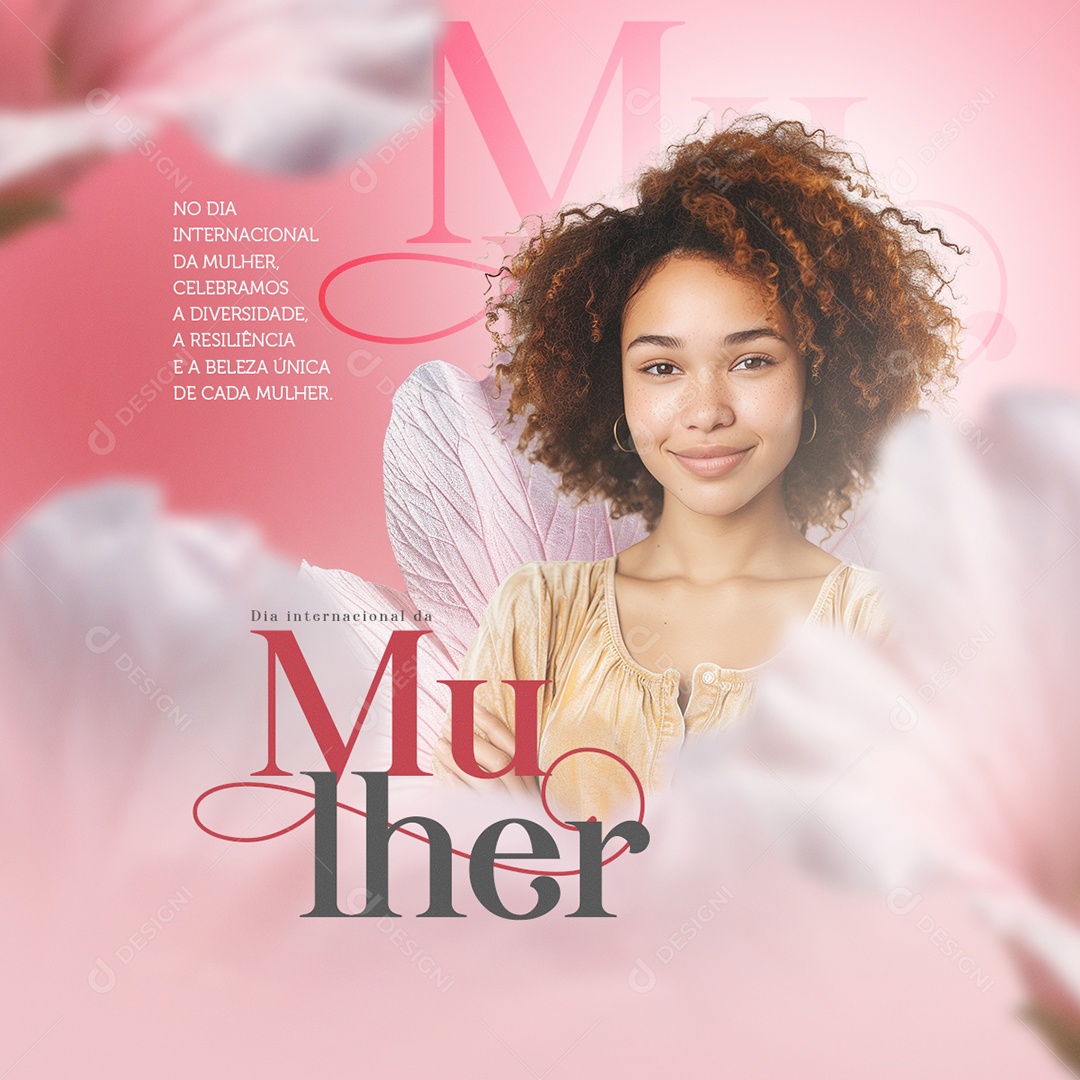 Dia Internacional das Mulheres 8 de Março Celebramos a Diversidade Resiliência Social Media PSD Editável