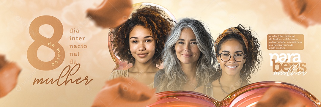 Carrossel Dia Internacional das Mulheres 8 de Março Celebramos a Diversidade Social Media PSD Editável