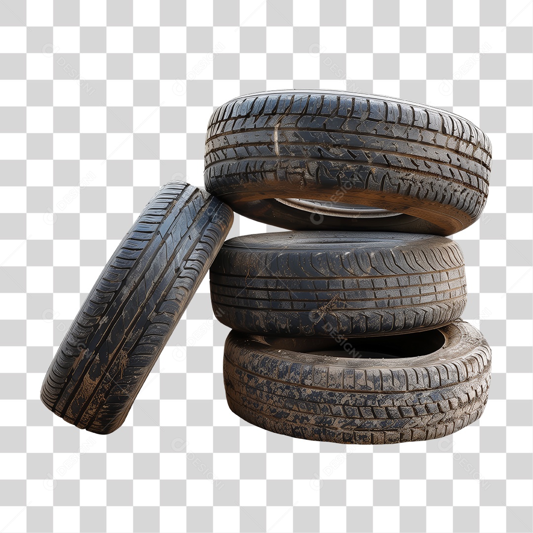 Pneu Usado Velho Entulho PNG Transparente