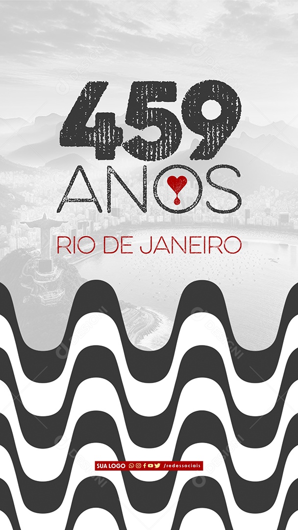 Story Aniversário Rio de Janeiro 459 Anos Social Media PSD Editável