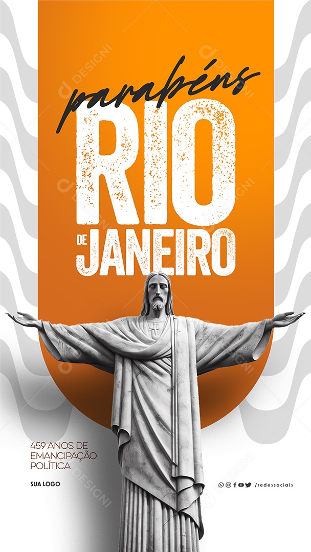 Story Aniversário Rio de Janeiro 459 Anos de Emancipação Politica Social Media PSD Editável