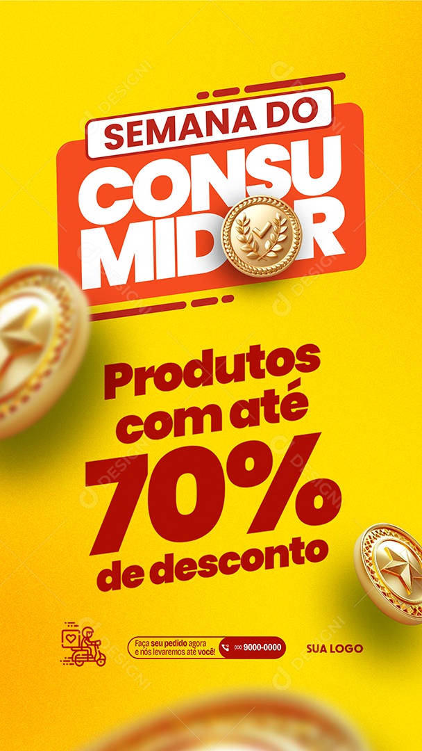 Story Semana do Consumidor Produtos com até 70% de desconto Social Media PSD Editável