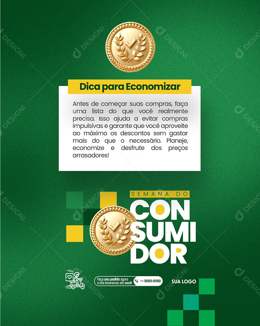 Semana do Consumidor Dica para Economizar Social Media PSD Editável