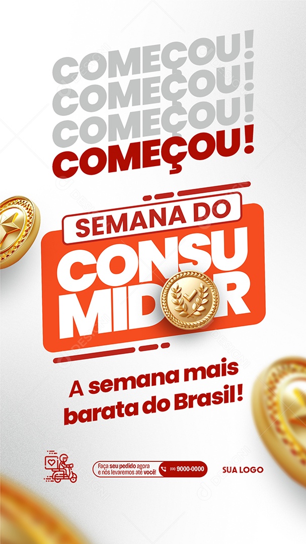 Story Semana do Consumidor Começou a Semana mais barata do Brasil Social Media PSD Editável