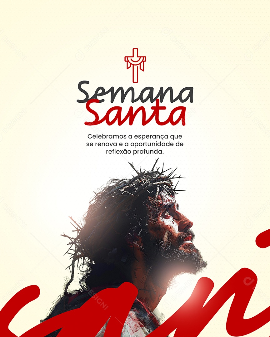 Semana Santa Celebramos a esperança que se renova Social Media PSD Editável