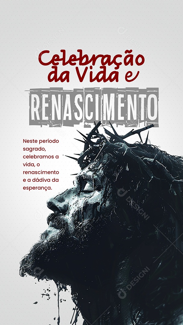 Story Semana Santa Celebração da Vida é Renascimento Social Media PSD Editável