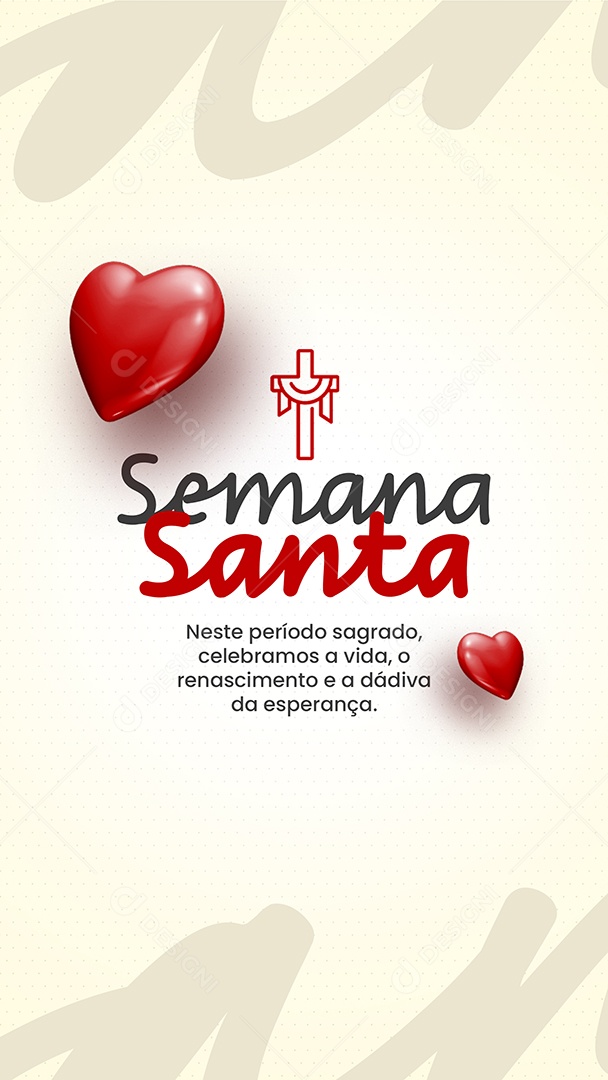 Story Semana Santa celebramos a vida o renascimento e o dádiva da esperança Social Media PSD Editável