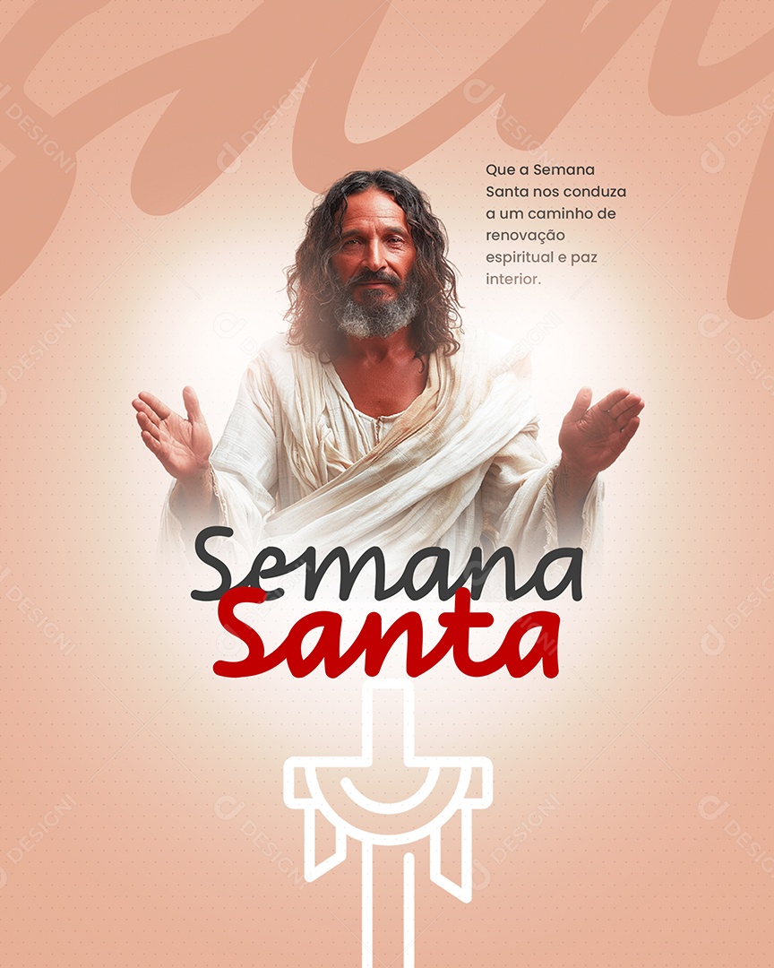 Semana Santa nos conduza a um caminho de renovação Social Media PSD Editável