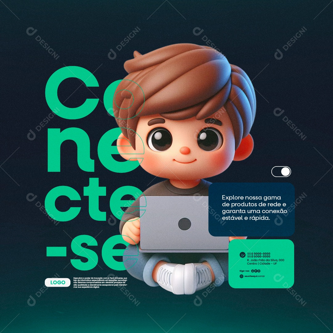 Informática Conecte se Explore nossa gama de produtos Social Media PSD Editável