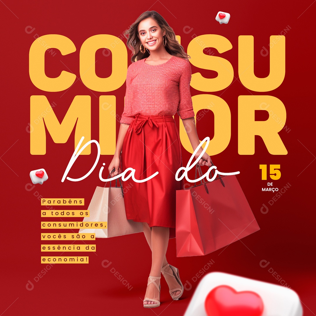 Dia do Consumidor 15 De Março Parabéns a todos os consumidores Social Media PSD Editável