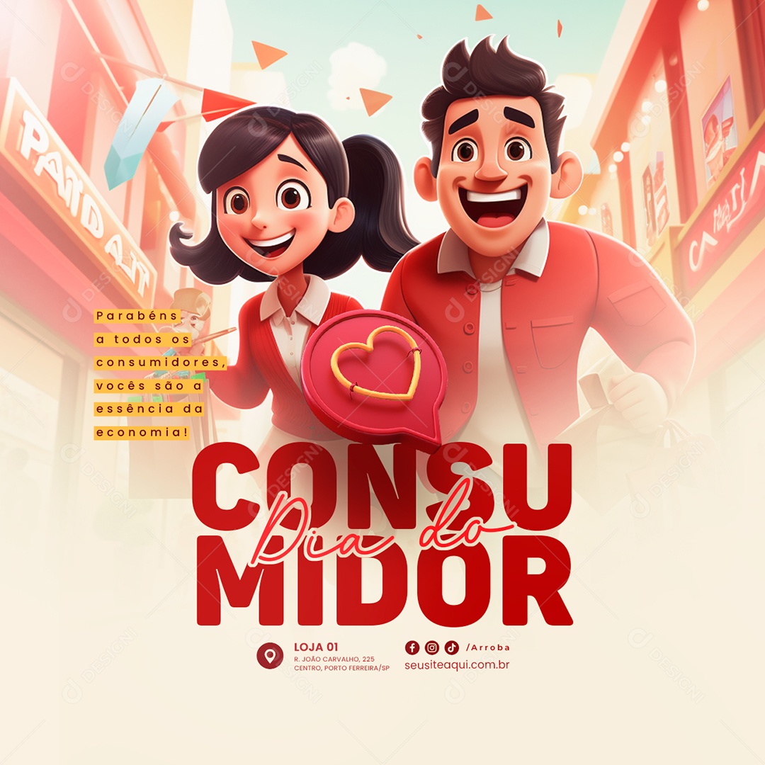 Social Media Dia do Consumidor 15 De Março Parabéns a todos os consumidores PSD Editável