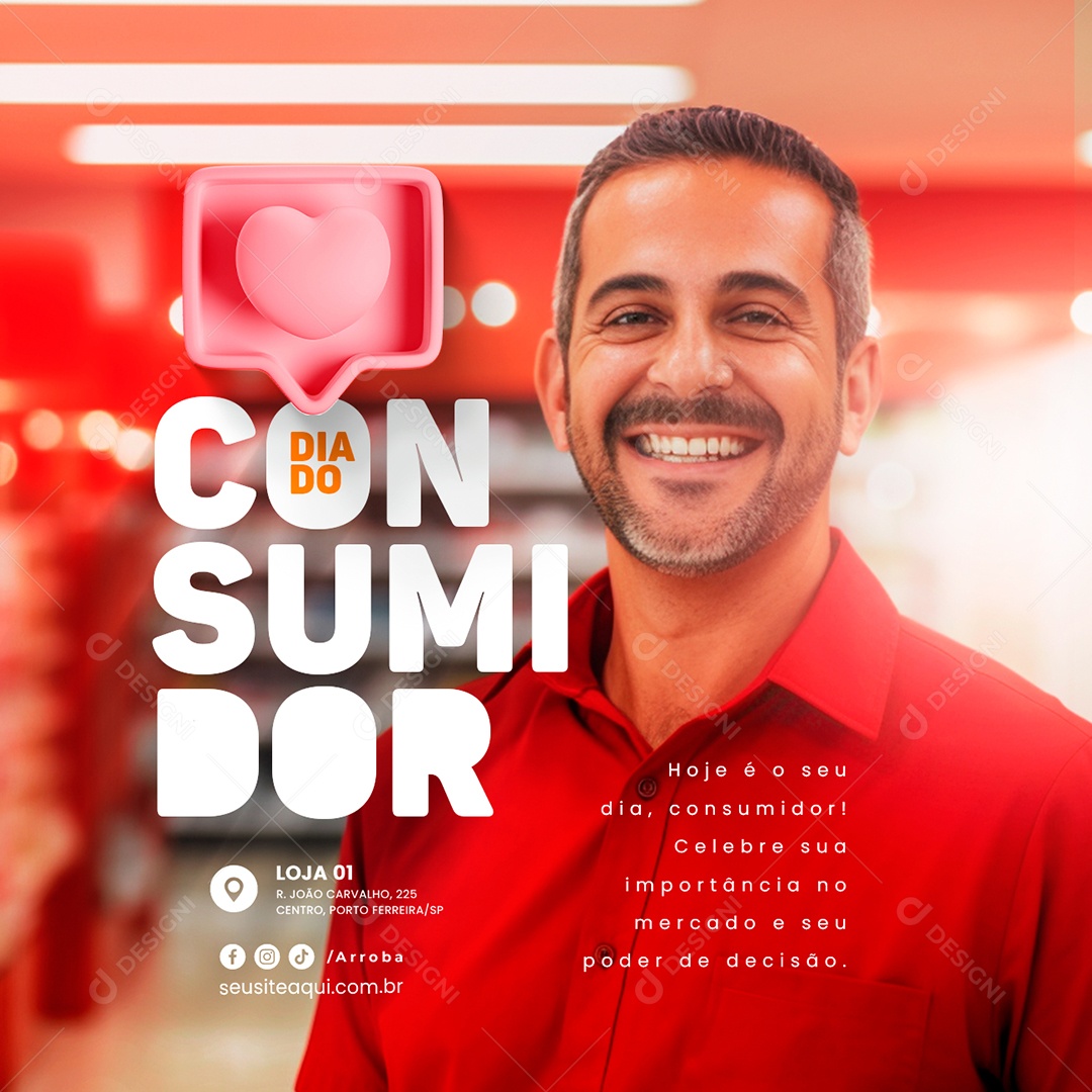 Dia do Consumidor 15 De Março Celebre sua importância Social Media PSD Editável