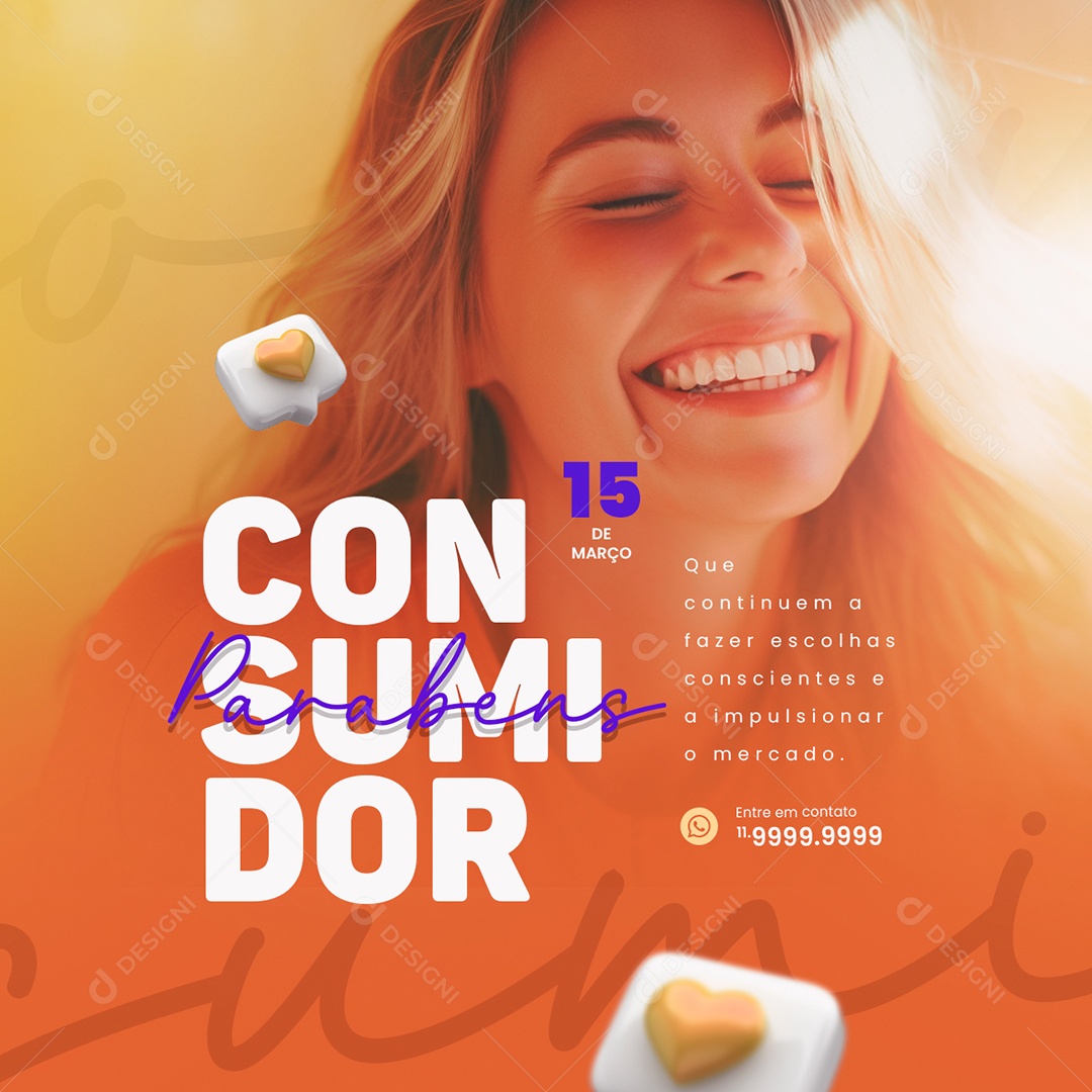 Dia do Consumidor 15 De Março parabéns Social Media PSD Editável