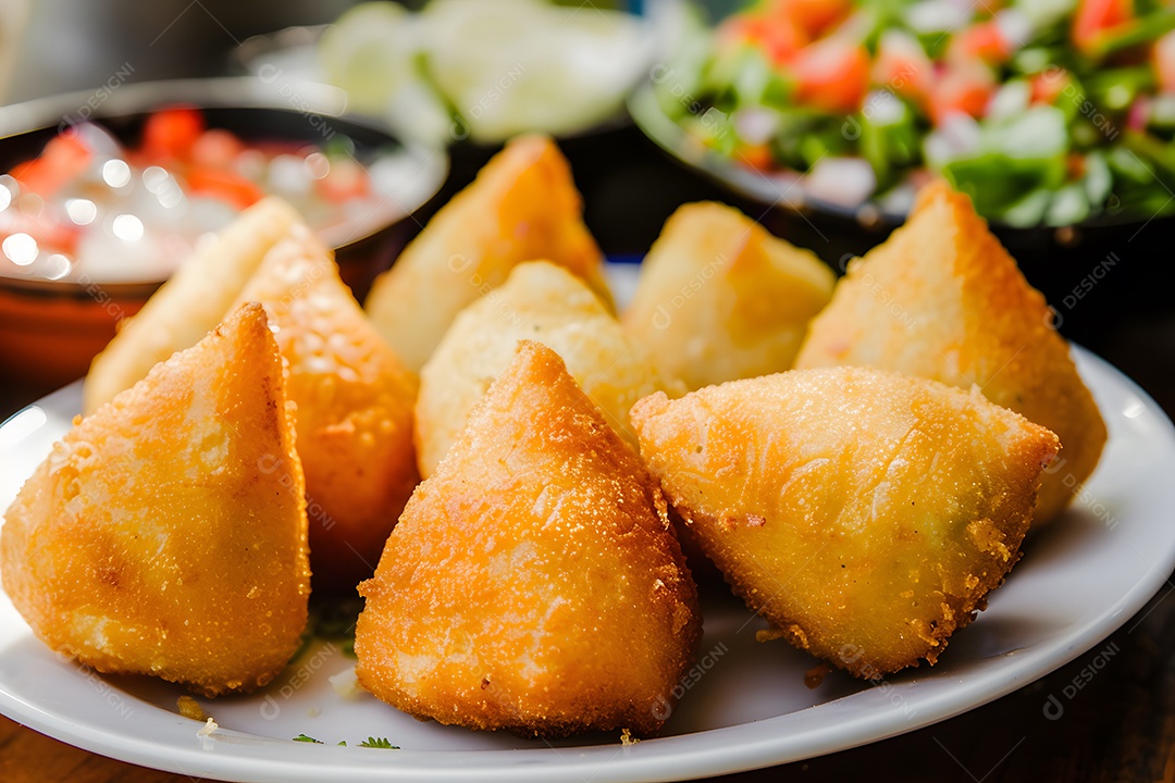 Lanche de coxinha frita