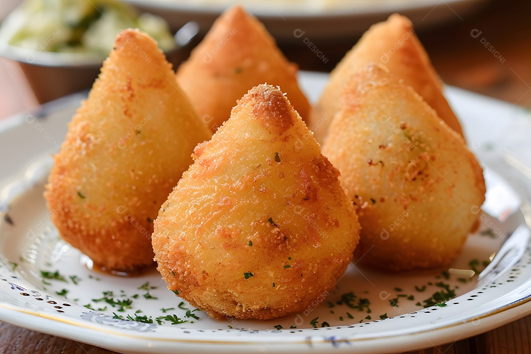 Lanche de coxinha frita