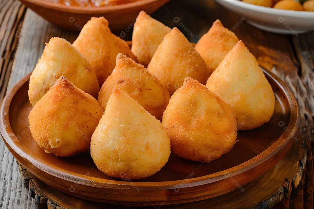 Lanche de coxinha frita