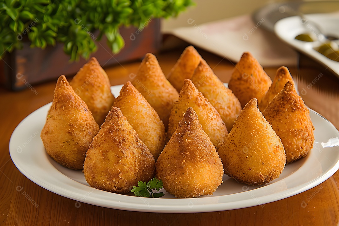 Lanche de coxinha frita
