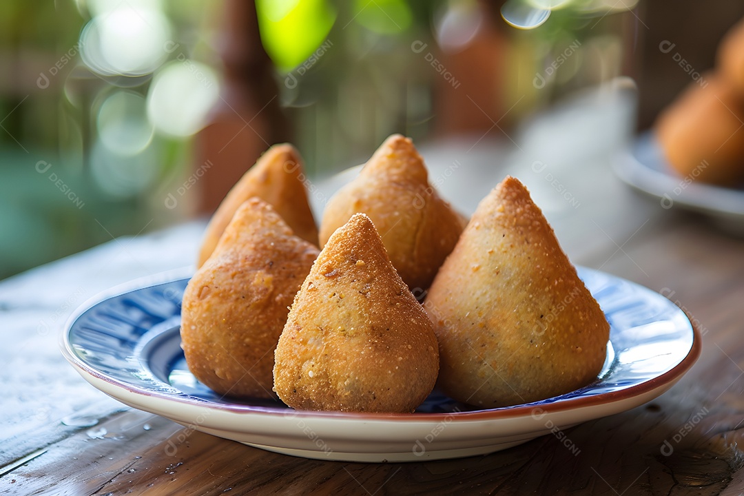 Lanche de coxinha frita