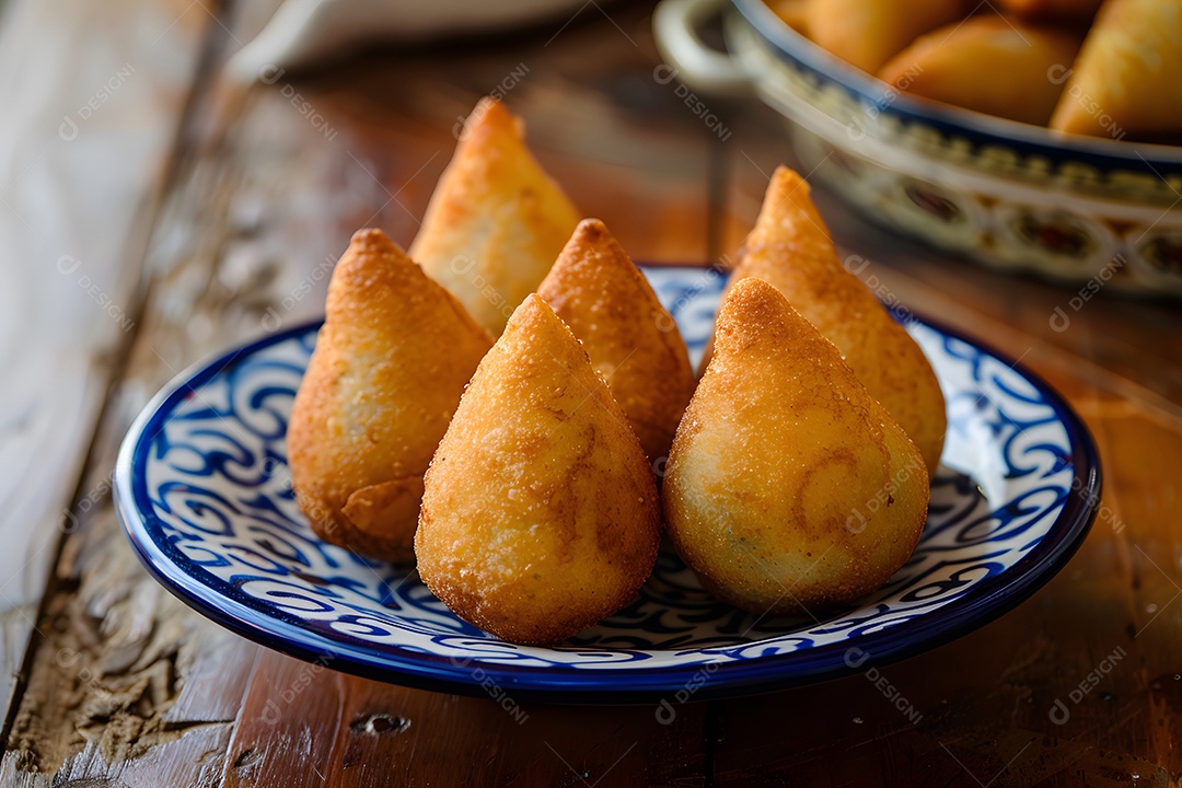 Lanche de coxinha frita