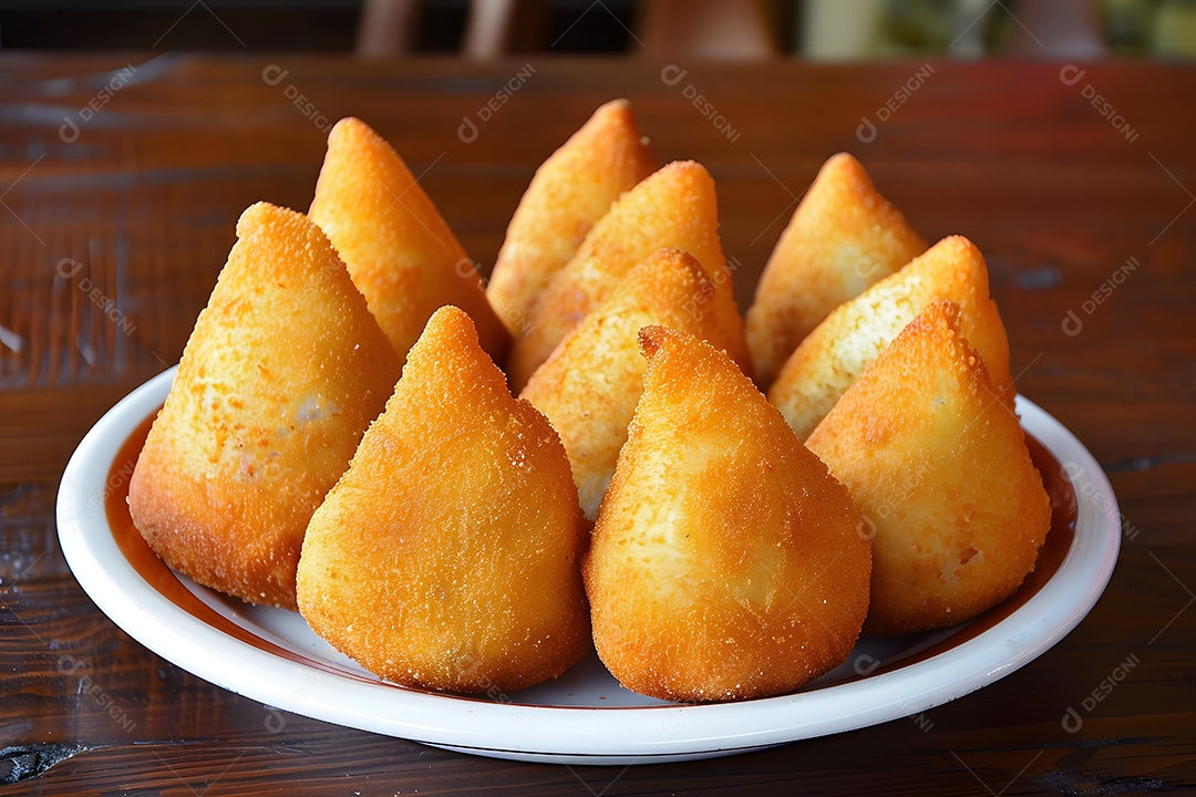 Lanche de coxinha frita