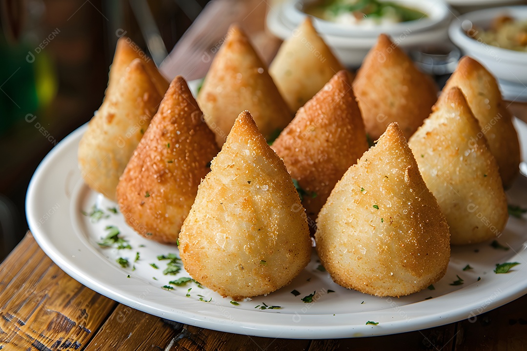 Lanche de coxinha frita