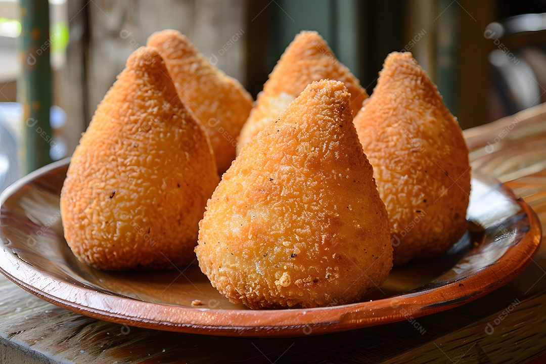 Lanche de coxinha frita