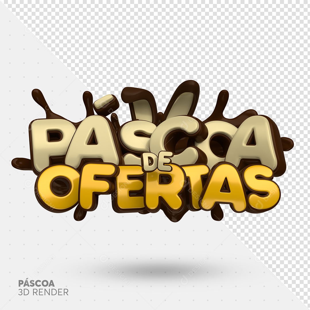 Páscoa de ofertas Selo 3D para Composição PSD