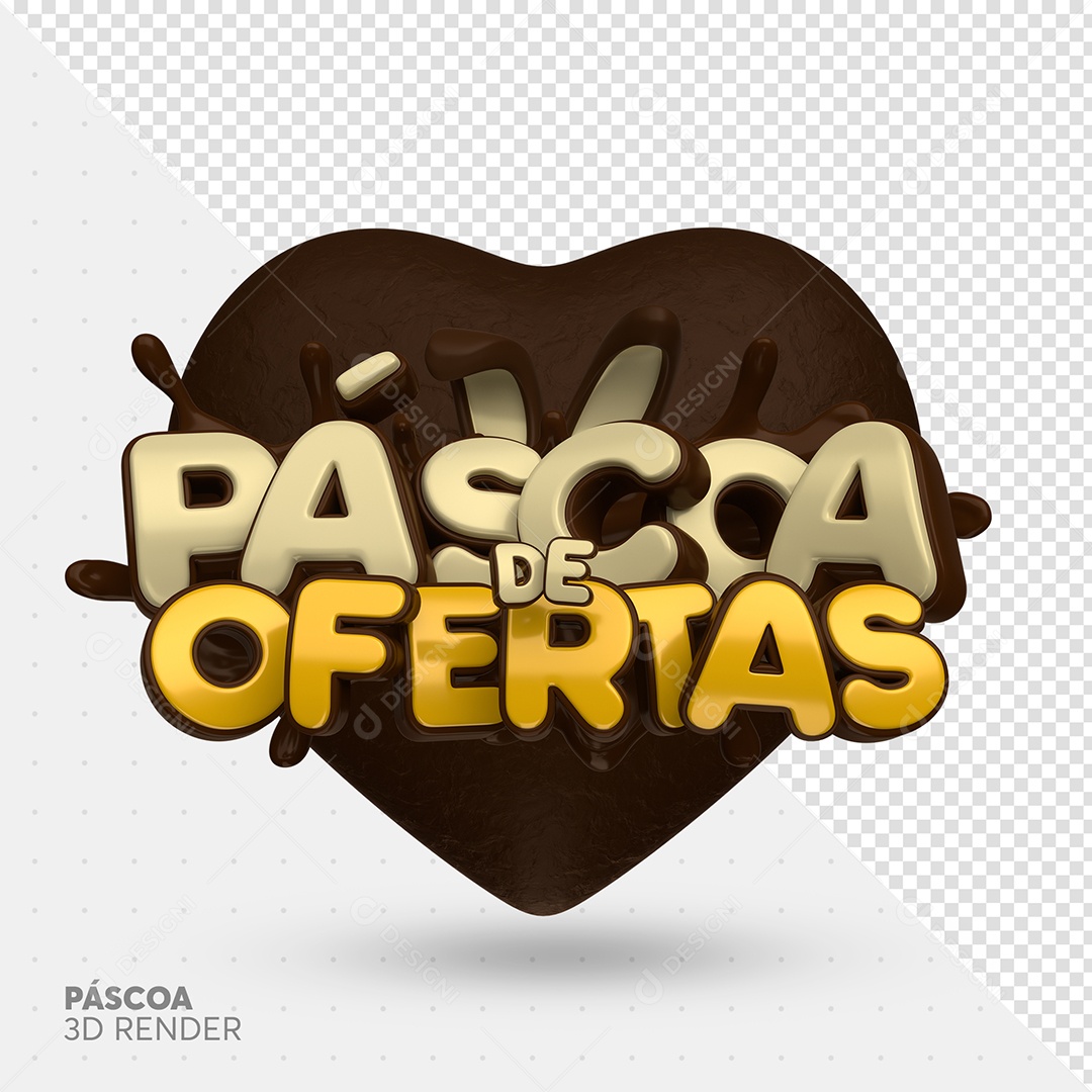 Pascoa de Ofertas Selo 3D para Composição PSD