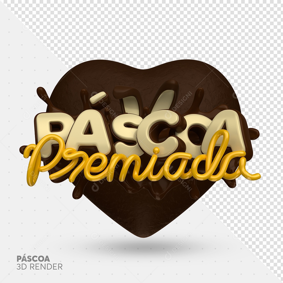 Pascoa Premiada Selo 3D para Composição PSD