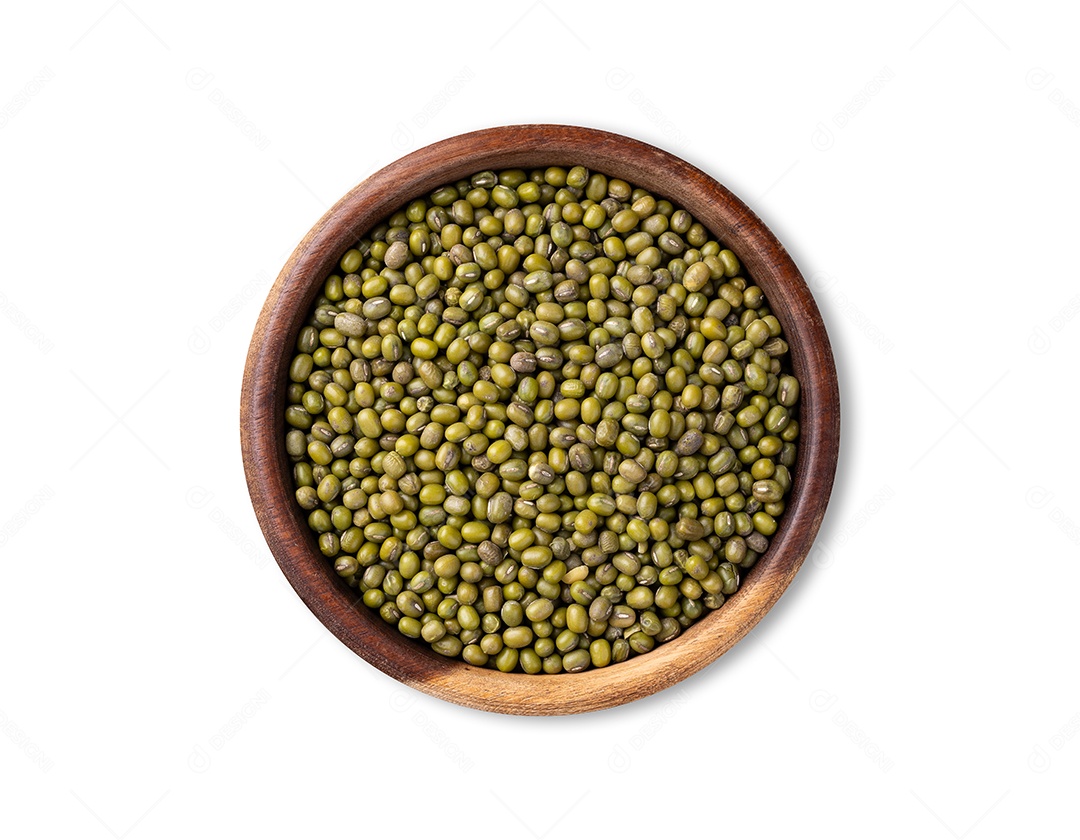 Feijão Moyashi em uma tigela isolado sobre fundo branco