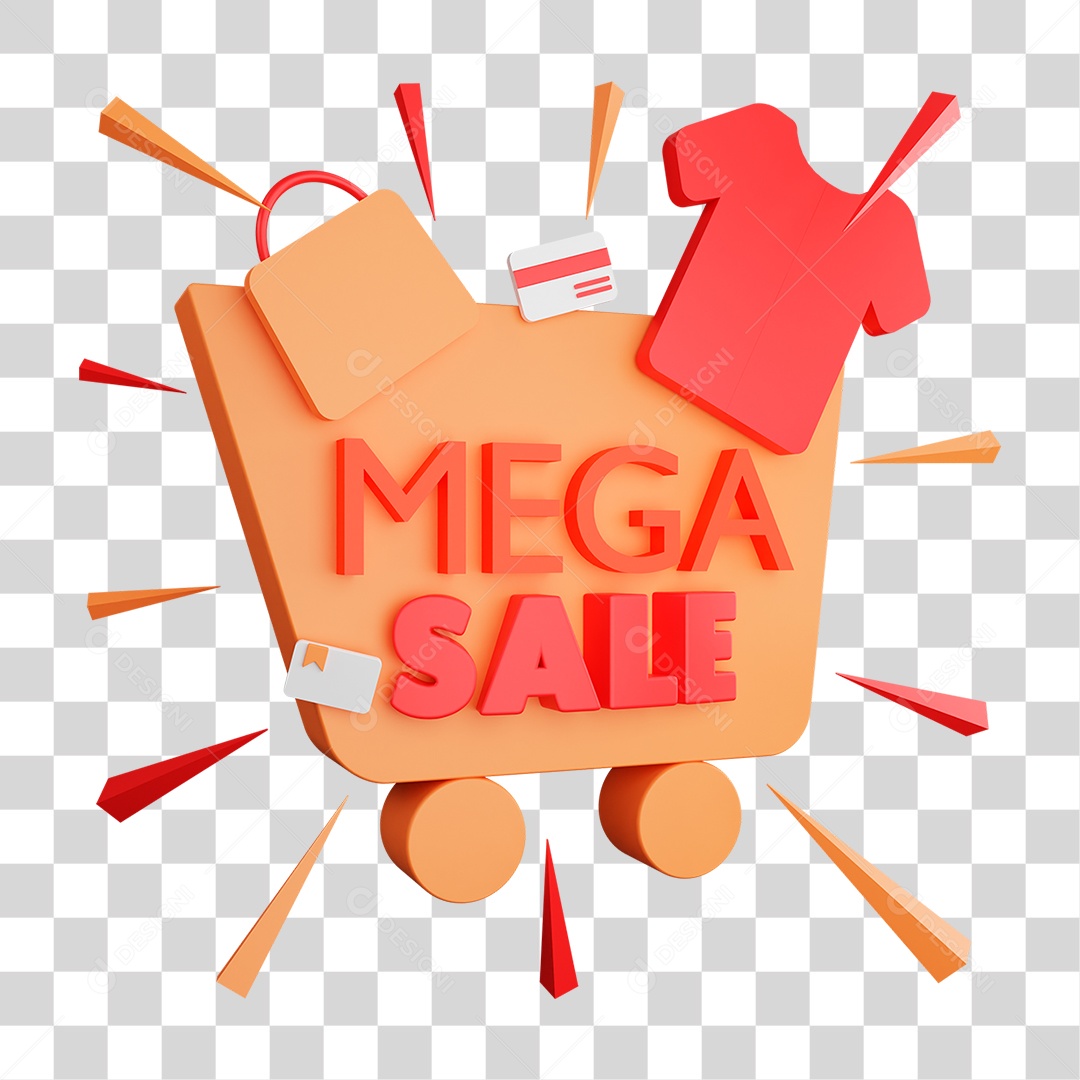 Selo 3D Mega Sale PNG Transparente