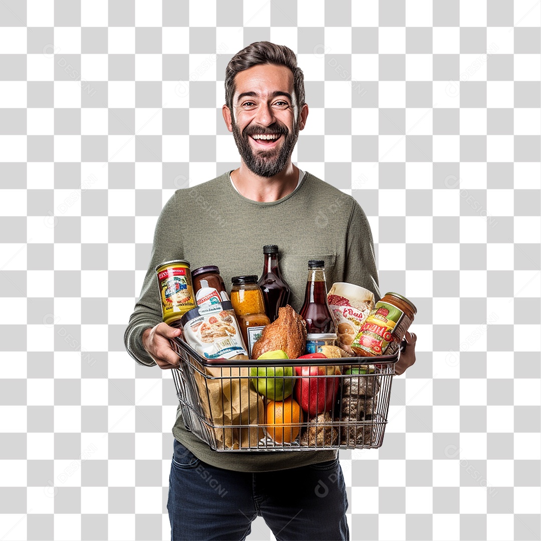 Cliente com Cesta de Compras PNG Transparente